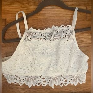 Aerie Lace Bralette Size Large-Off White